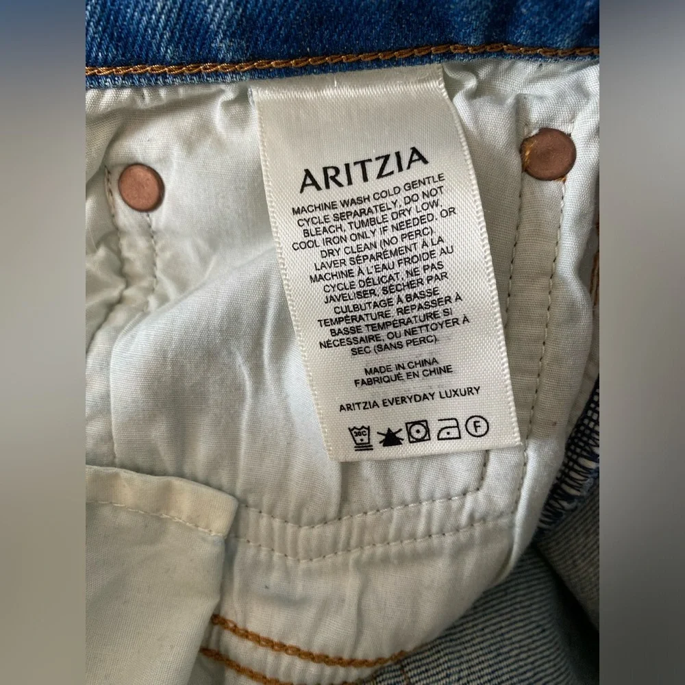 Denim Forum Aritzia The Arlo High Rise Straight 28L Jeans Buttonfly Size 30 - Picture 10 of 11